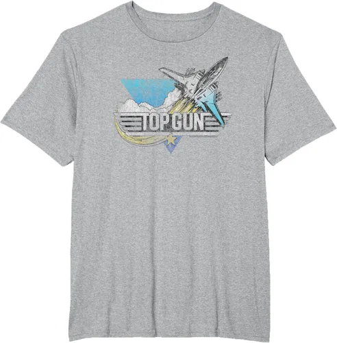 Vista 45 de Top Gun Illustrated F-14 Triangle Art Camiseta, Azul / Patchwork, S Azul Marino