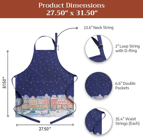 Vista 784 de Maison d' Hermine Delantales para mujer con bolsillo, 100% algodón (27.50 x 31.50 pulgadas)