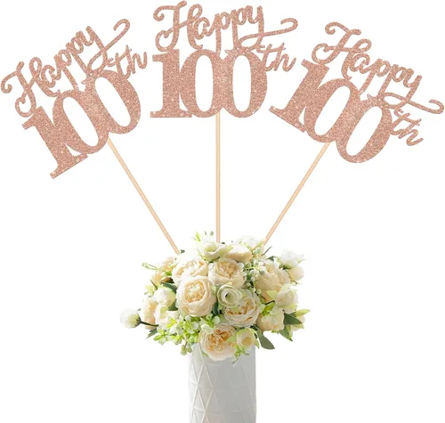 Vista 33 de Rsstarxi Paquete de 12 palitos de centro de mesa de cumpleaños número 50 para decoración de mesa de cumpleaños 50 para hombre, decoración de mesa