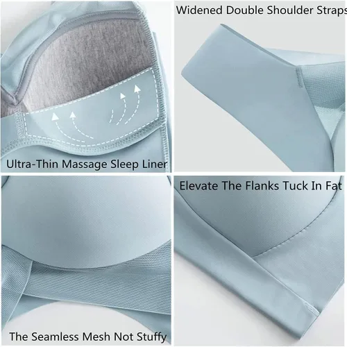 Vista 5 de Zen Chic - Sujetador moderno con copa profunda que oculta la espalda, cobertura de espalda completa, brasier inalámbrico push up para mujer
