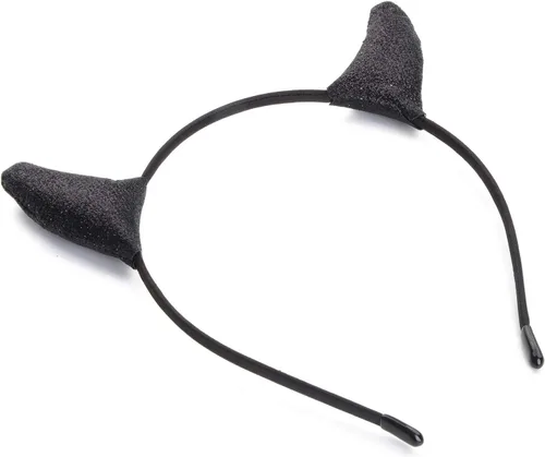 Vista 2 de Diadema de cuernos de diablo para Halloween, cosplay, disfraz de diablo con purpurina para hombres, mujeres, niños pequeños y adultos