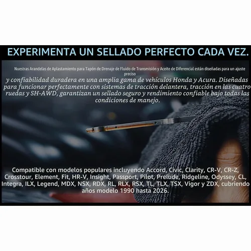 Vista 7 de 5 Arandelas para diferencial trasero y 5 arandelas para tapón de transmisión automática para sello sólido a prueba de fugas - Arandelas