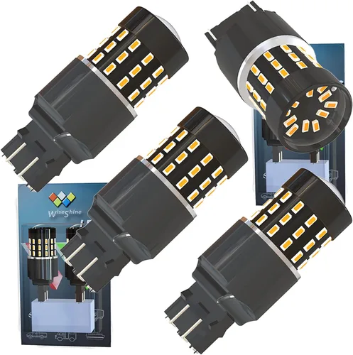 Vista 16 de BAU15S PY21W 1156PY 7507 7510 9507 Bombillas LED súper brillantes color amarillo ámbar de 54 SMD 3014 12V-24V para indicadores de posición, luz
