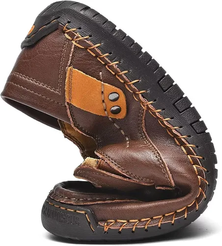 Vista 6 de MCEMACHI Mocasines de cuero para hombre, zapatos casuales de moda, para negocios, oficina, para conducir, para hombre (incluye plantilla extra)