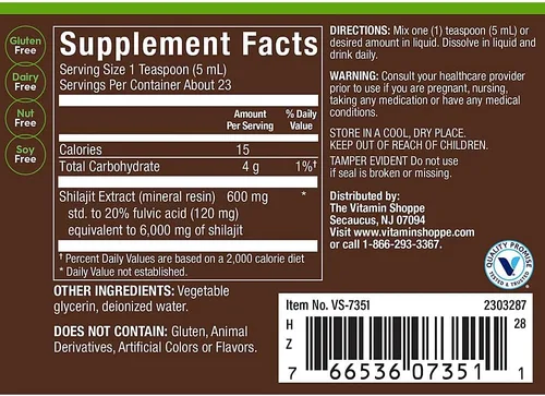 Vista 2 de Jarabe Shilajit un superalimento ayurvédico con ácido fúlvico y oligominerales (4 onzas líquidas)