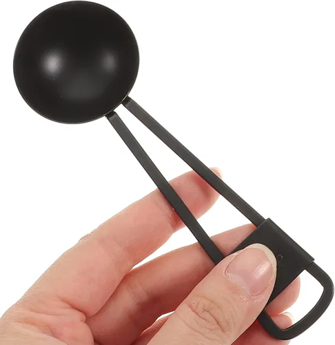 Vista 9 de Luxshiny Juego de 5 cucharas medidoras: Cuchara de diseño anidable para hornear, cocinar, café e ingredientes líquidos - Negro