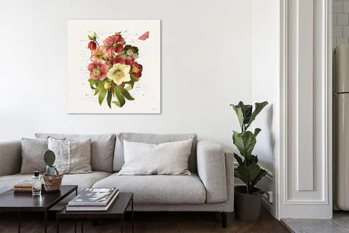 Vista 4 de Jaxson Rea "Vintage Petals V Gallery Wrapped Canvas by Katie Pertiet, 12" x 12