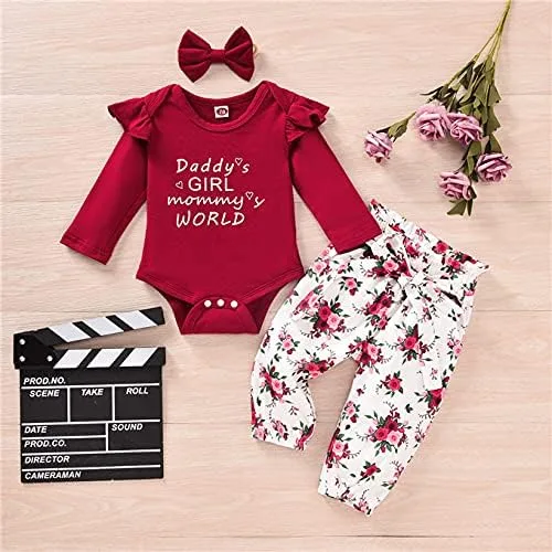 Vista 5 de Ropa de bebé recién nacida, ropa de otoño e invierno, pantalones de mameluco para bebés, ropa linda para niñas