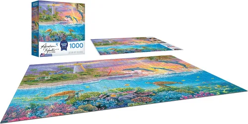 Vista 5 de RoseArt - Abraham Hunter - Catching Rays Lighthouse - Rompecabezas de 1000 piezas para adultos