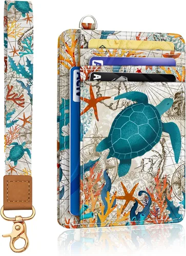 Vista 51 de Yonlevres Cartera delgada para tarjetas de crédito, cartera RFID para mujer, bolsillo frontal, soporte para tarjetas pequeñas, estuche para tarjetas