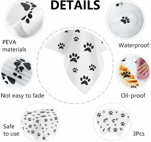 Vista 2 de BOYIVI Mantel de plástico con estampado de patas de cachorro, 3 piezas, tamaño grande, rectangulares, desechables, fundas de mesa rectangulares