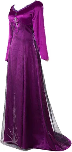 Vista 2 de Disfraz de princesa morada para adultos, de la reina Elsa