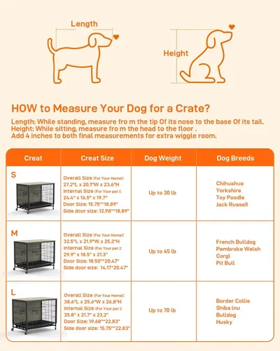 Vista 4 de Mueble de jaula para perros de 38.6 pulgadas, perrera de interior con puertas dobles, ruedas y bandeja extraíble, mesa auxiliar moderna para perros