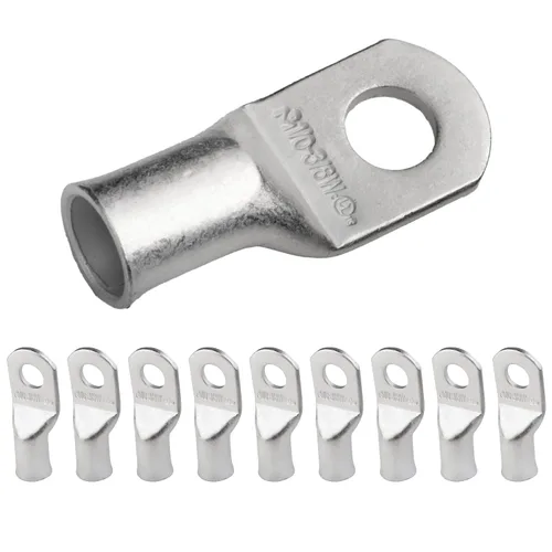 Vista 85 de SELTERM 5 piezas terminales de cable de cobre estañado 1/0 AWG perno de 1/2", extremos de cable de batería, terminales de anillo, conectores