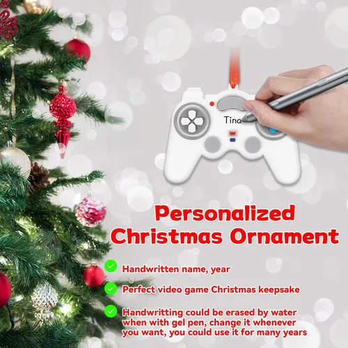 Vista 4 de 2025 Adornos de Navidad de videojuegos Adornos personalizados de controlador de videojuegos para amantes de los juegos, adorno de árbol de Navidad