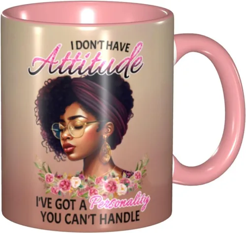 Vista 17 de Taza de café, taza de té para mujeres y niñas, taza de diseño único, perfecta para regalos, mujeres afroamericanas afro