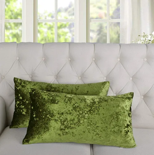 Vista 31 de Home Soft Things Funda de almohada decorativa de terciopelo triturado, 4 piezas, aguacate, 20 x 20 pulgadas, funda cuadrada de acento suave