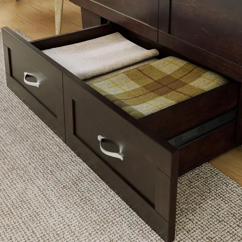 Vista 7 de AFI, Monroe - Cofre de cama matrimonial Murphy con colchón y cajón de 6 pulgadas, color espresso