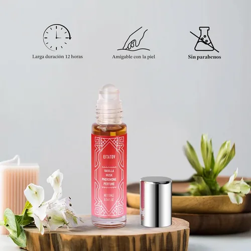 Vista 6 de Perfume de feromonas para mujeres, aceite de perfume de vainilla de larga duración, roll-on (0.34 fl oz/0.3 fl oz)