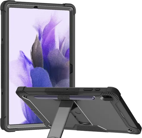 Vista 10 de Dteck Funda para Galaxy Tab S9 Plus/S8 Plus/S7 FE/S7 Plus de 12.4 pulgadas, función de reposo/activación automática de piel sintética con soporte