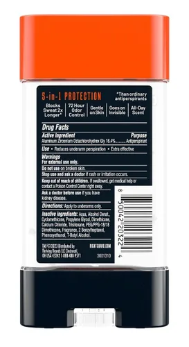 Vista 2 de Right Guard Xtreme Defense Arctic Refresh Gel 4 oz Hombres