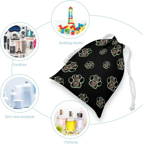 Vista 5 de German Shepherd Dog Paw Drawstring Storage Pouch Bags Dust-Proof Gift Durable Bag for Home Travel