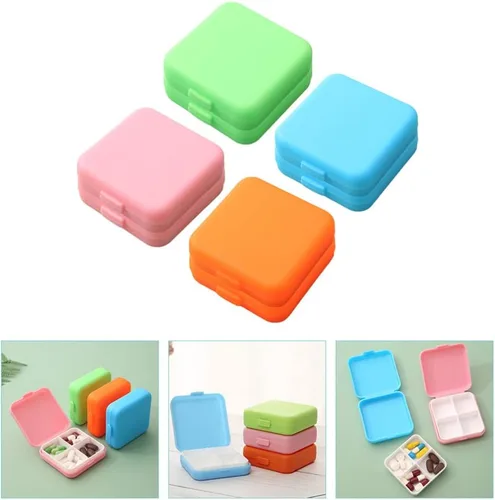 Vista 4 de iplusmile Organizador de pastillas de viaje, 8 unidades, caja organizadora pequeña, contenedor de viaje, portátil, diario, mini estuche