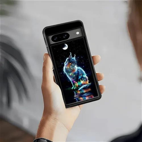 Vista 1779 de Compatible con Google Pixel 4A 5G Mobile Case Creative Acrylic Panel trasero Silicona Protección Grip especialmente diseñado para Google Pixel 4A 5G