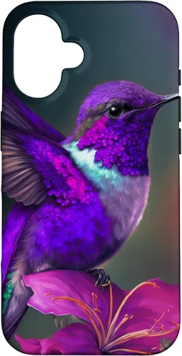 Vista 31 de Funda púrpura para iPhone XR para colibrí