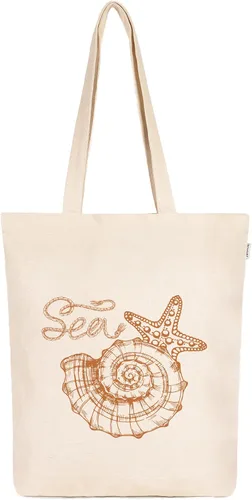 Vista 12 de Eco Right Bolsa de lona estética para mujer, cierre de cremallera, playa, compras, viajes, regalos para mujer