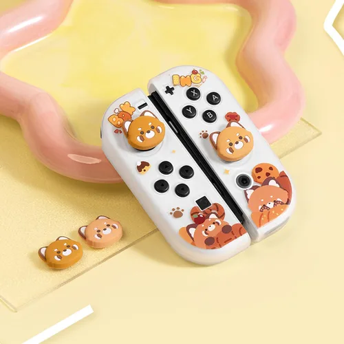 Vista 2 de PAWSWORLD Lindos agarres de pulgar para Nintendo Switch, tapas de joystick de interruptor suave, cubiertas de joystick de dibujos animados, tapas