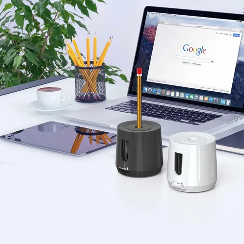 Vista 6 de Bocyteopr Sacapuntas eléctrico automático, funciona con USB y pilas, afilado ajustable para lápices de colores (0.23-0.31 pulgadas), para escuela