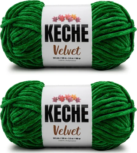 Vista 34 de Keche Hilo para ganchillo, hilo de terciopelo, chenilla suave, manta de bebé voluminosa amigurumi Yarn 3.53 oz (132 yardas) - Arona