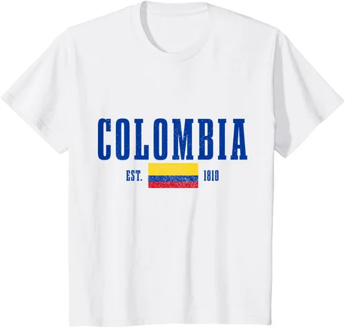 Vista 22 de Colombia Est. 1810 - Camiseta de Colombia Vintage, Negro, S