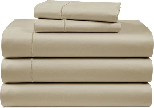 Vista 230 de LANE LINEN - Sábanas individual 100% algodón egipcio suave, cómodo y grueso de calidad de hotel, costuras reforzadas totalmente elásticas, sin
