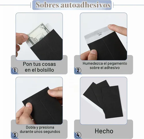 Vista 3 de Mr. Pen - Sobres de dinero para efectivo, 6.5 x 3.5 pulgadas, paquete de 100 unidades, papel kraft Sobres de efectivo autoadhesivos a granel
