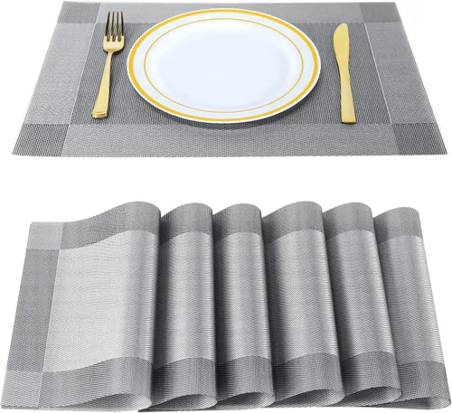 Vista 9 de Manteles individuales, manteles individuales para cocina, comedor, resistentes al calor, antideslizantes, lavables, de PVC, fáciles de limpiar