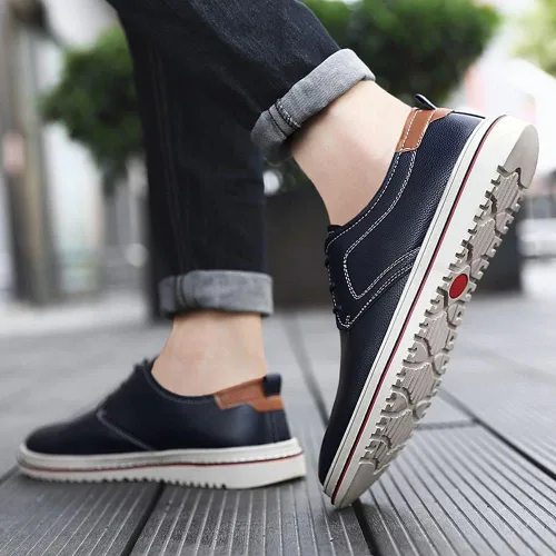 Vista 6 de Zapatos Oxford de vestir casuales para hombre, zapatos de negocios de moda, pies anchos, zapatos con cordones para negocios, oficina, boda