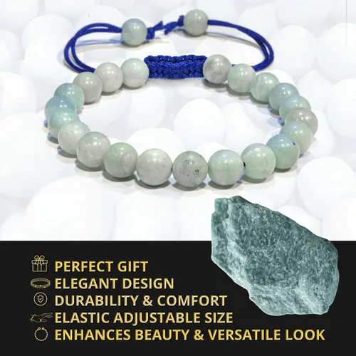 Vista 61 de Adjustable Crystal Bracelet – Gemstone Bead Bracelet with Adjustable Macrame String – Chic Gemstone Bracelet for Men and Women – 8mm Round Healing