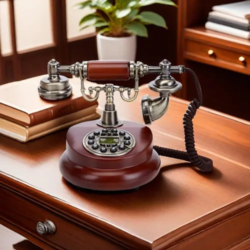 Vista 2 de 1960 - Sistema de decoración de teléfono con cable, estilo antiguo de cerámica