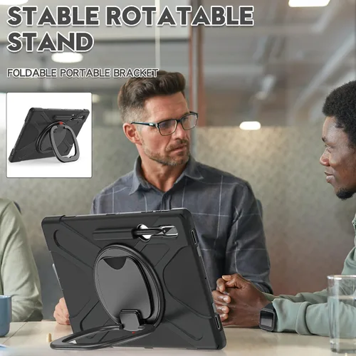 Vista 2 de Funda resistente para Galaxy Tab S10 Lite/S10 FE/S9 FE/S8/S7, funda híbrida resistente con soporte para S Pen y funda a prueba de golpes para niños