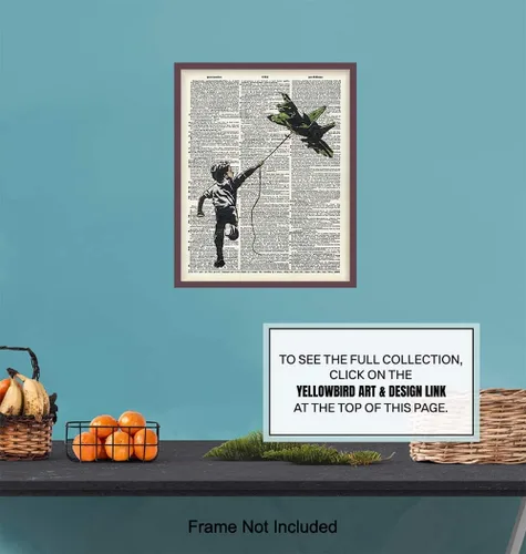Vista 6 de Banksy - Póster de graffiti para pared, militar, avión de combate de la fuerza aérea, regalo para fanáticos del arte callejero, póster de fotos