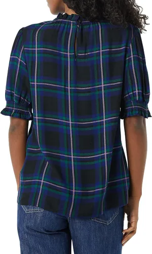 Vista 2 de Tienda Essentials Women's Fluid Twill Short Puff Sleeve Smock Detail Shirt