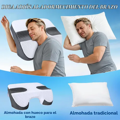 Vista 7 de Almohada para dormir lateral con orificios para los brazos, sistema de Blanco