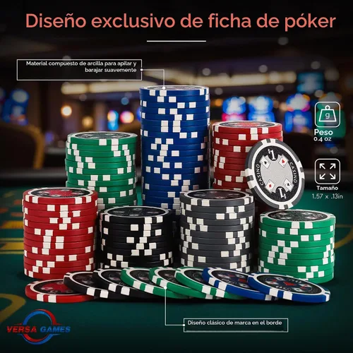Vista 4 de Versa Games Juego de fichas de póker Ace Casino 500pc 0.41 oz