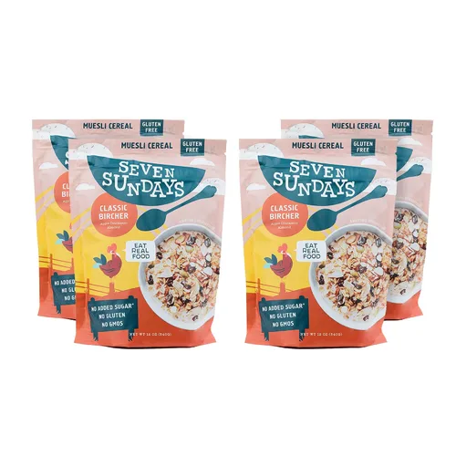 Vista 9 de Seven Sundays Farmers Market - Cereal orgánico Muesli de grosella y almendra, bolsa de 12 onzas, certificado sin gluten, sin OMG, sin azúcar