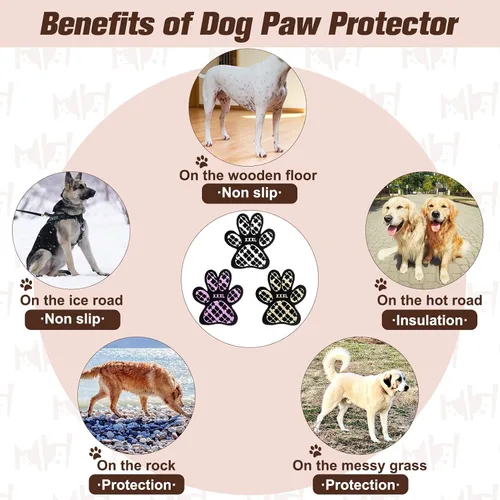 Vista 3 de BEAUTYZOO Protector de Patas de Perro para Pavimento Caliente, Agarres Antideslizantes para las Patas de Perros Mayores, Almohadillas de Tracción