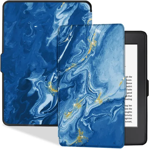 Vista 14 de Funda delgada para Kindle Paperwhite 5ª/6ª/7ª generación, color negro (Modelo EY21 y DP75SDI), delgada y ligera, cubierta de piel sintética