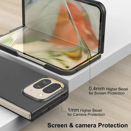 Vista 7 de Foluu Funda Ajustada para Google Pixel 9 Pro Fold 2024, con Protector de Pantalla Frontal Integrado, PC Mate Ultra Delgado con Agarre Antideslizante