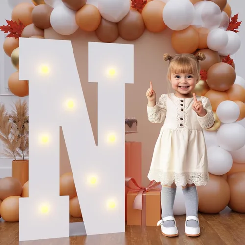 Vista 14 de Letras de marquesina de 3 pies de alto, letras y para decoraciones de fiesta de cumpleaños Light up Letters without Sidewalls, Lightweight Foam